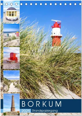 Produktbild von Borkum Strandspaziergang (Tischkalender 2025 DIN A5 hoch), CALVENDO Monatskalender