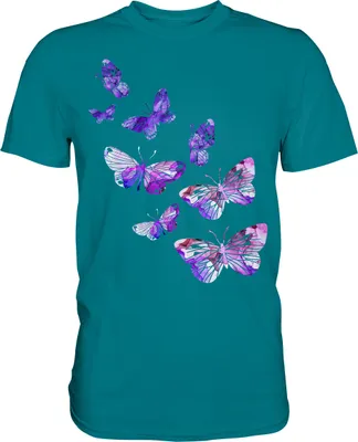 Produktbild von Lila Schmetterlinge T-Shirt – Diva Blue / XXL