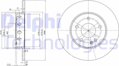 Produktbild von 2x DELPHI Bremsscheibe BG2769 43 5mm 284mm