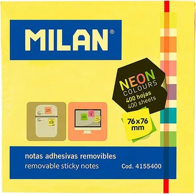 Immagine prodotto di Sticky notes neon mix 76x76/400K MILANO