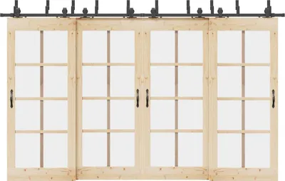 Produktbild von vidaXL Schiebetürbeschlag-Set 366 cm Stahl Schwarz
