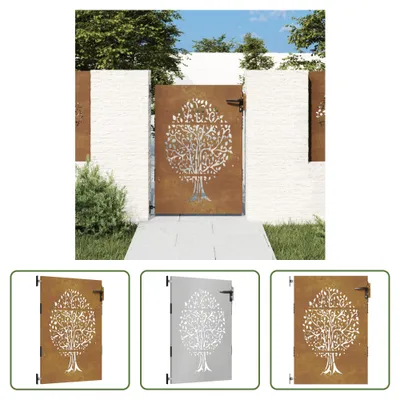 Produktbild von The Living Store Gartentor 85x150 cm Cortenstahl Baum-Design