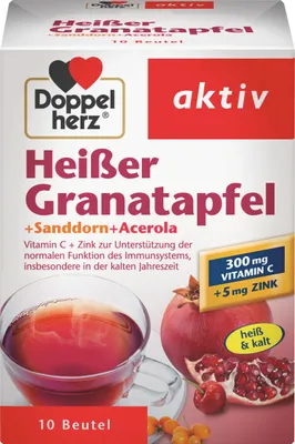 Produktbild von Doppelherz | Heißer Granatapfel + Sanddorn + Acerola | 10 Beutel