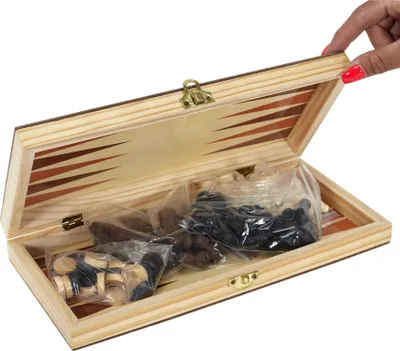 Image de Jeu De Societe 3 En 1 En Bois