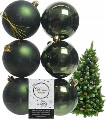 Produktbild von Grüne runde, bruchsichere Kugeln aus Kunststoff, 6er-Set, 8 cm