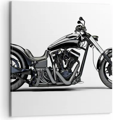Produktbild von Bild auf Leinwand - Leinwandbild - Freiheit Motorrad Geschwindigkeit Stahl - 60x60cm - Wand Bild - Wanddeko - Leinwanddruck - Bilder - Kunstdruck - Leinwand bilder - Wandkunst - AC60x60-2512