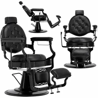 Produktbild von Barbiersessel Logan hydraulisch von Barberking - Höhenverstellbarer Friseurstuhl für Friseursalon & Barber Shop, KI-generiertes Bild