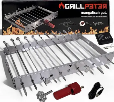 Produktbild von Schaschlik Spießdreher für 11 Spieße Motor Powerbank USB Spieße