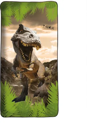 Produktbild von ROTH Kinder-Badetuch - Tyrannosaurus, 60x120 cm, platzsparendes und schnell trocknendes Schwimmtuch