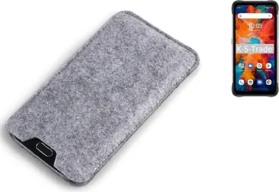 Produktbild von K-S-Trade Filz Handyhülle kompatibel mit UMIDIGI Bison X10 Pro Schutzhülle Filztasche Filz Tasche Case Sleeve Handy Hülle Filzhülle grau