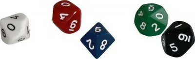 Produktbild von 10x Würfel Kunststoff 10-seitig sortiert, 1Set