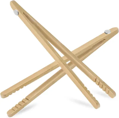 Imagen del producto de Pinza de madera de bambú, con imán, antideslizante, de 23 cm, para la cocina