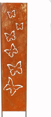 Produktbild von Edelrost Sichtschutz Wand Schild Schmetterling 3D, Gartendekoration 170x32 cm