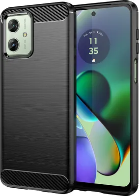 Produktbild von Moto G54 Hülle, Carbon-Faser TPU Silikon Stoßfest Schutzhülle für Motorola Moto G54 Schwarz