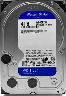 Produktbild von Western Digital WD Blue 4TB interne Festplatte HDD 512e 3.5' SATA 6Gb/s WD40EZAX