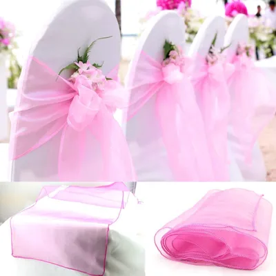 Organza Stuhlschleifen 100 Stk 18x275 cm Fuchsia