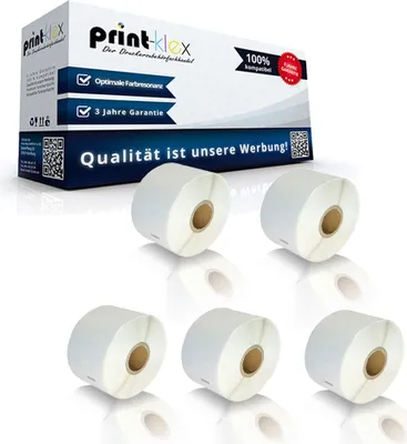 Produktbild von 5x Kompatible Etiketten-Rollen für Dymo 11354 Labelwriter 450 Labelwriter 450Duo Labelwriter 450Series Labelwriter 450Turbo 11354 S0722540 57mm x 32mm 1000 Etiketten Büro Line Serie