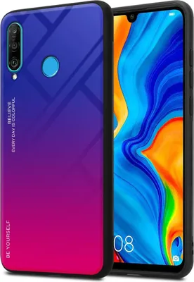 Produktbild von Cadorabo Hülle für Huawei P30 LITE Schutz Hülle in Schwarz Handyhülle TPU Etui Cover Case Tempered Glas