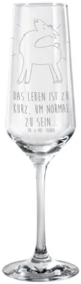 Produktbild von Mr. & Mrs. Panda Glas Lama Stolz - Transparent - Geschenk, Freundin, Kumpel, Familie, Sektglas, dekorglas, Trinkglas, Family, Sektflöte, Champagnerglas