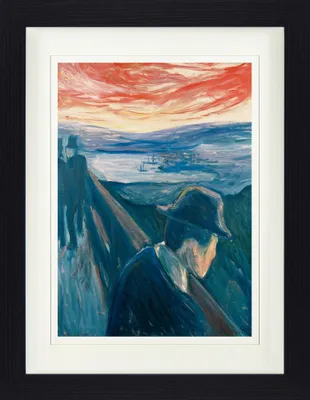 Zdjęcie produktu dla Edvard Munch Oprawiony obraz z delikatnym passe-partout | Obrazy ścienne | W ramie obrazu - Rozpacz, 1892 (40 x 30 cm)
