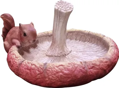 Produktbild von Dekofigur Eichhörnchen Tränke 24 cm rot weiß