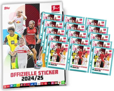 Produktbild von Topps Bundesliga Sticker 2025 - Fußball Sammelsticker - 1 Album + 15 Tüten