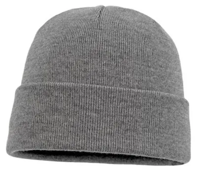 Balke XXL lässige Rollrand-Strickmütze aus 100% Merinowolle in grau