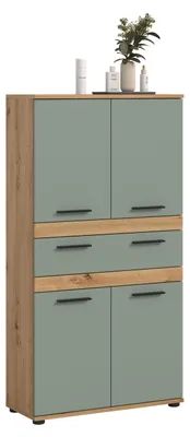 Produktbild von xonox.home Hochschrank Blake Salbei / Artisan Eiche Nachbildung 70 x 137 x 31 cm