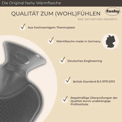Image de Bouillotte FASHY double lamelle 2 litres saphir