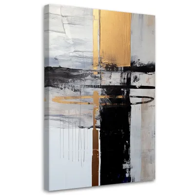 Obrázek produktu pro Obraz na plátně zlatá abstrakce glamour 40x60 Feeby Zlatý obraz na zeď připravený k zavěšení