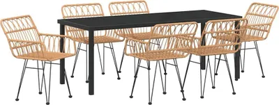 Obrázok produktu pre Záhradný jedálenský set 7 pcs Hnedá