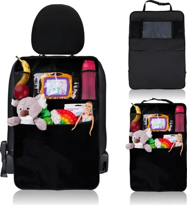 Produktbild von All Ride Autositz Organizer - 70 x 45 CM - Rücksitz Organizer mit Mehrere Aufbewahrungsfächer - Telefon-/Tablet-Aufbewahrung - Auto Rücksitz Organizer - Einfach zu Befestigen - Schwarz