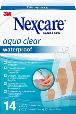 Produktbild von Nexcare - Pflaster Aqua 360° 3 Größen, Packung mit 14 Stück