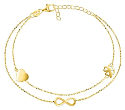 Productafbeelding van Armband met dubbele goudlaag en versieringen, model BRC34Y