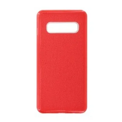 Produktbild von Silikon Handyhülle für Samsung Galaxy S10 Rot Glitzer cnt1303