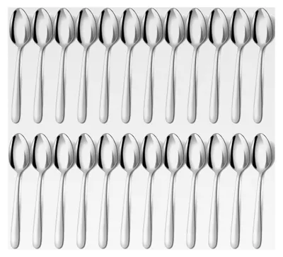 Produktbild von 24-teiliges Suppenlöffel-Set, 8 Zoll (20,4 cm) Edelstahl-Löffel, spiegelpolierte Tafellöffel, spülmaschinenfest, silberne Löffel für Zuhause, Küche oder Restaurant