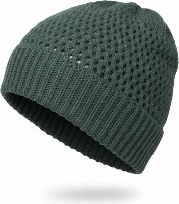 Produktbild von styleBREAKER Strick Beanie Mütze mit luftiger Ajour-Struktur | doppellagige Longbeanie im Grobstrick Design | elastische Wintermütze Uni