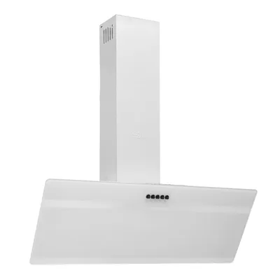 Obrázek produktu pro Nástěnná digestoř 90 cm ocel a tvrzené sklo bílá