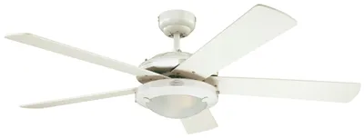Image de Ventilateur de plafond Comet Blanc 132 cm avec éclairage et chainettes
