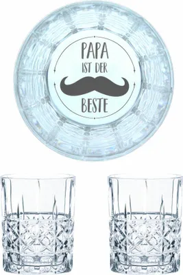 Image de Verre à whisky Nachtmann gravure Papa est le meilleur, set de verres à whisky, gravure, cadeau, verre en cristal, 345 ml, lot de 2