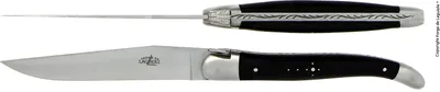 Produktbild von Forge de Laguiole Set mit 2 Tafelmesser, Griff aus Ebenholz