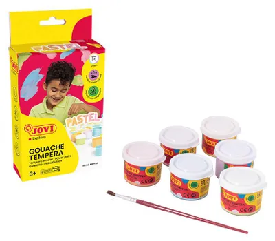 Obrázek produktu pro JOVI Premium pastelové temperové barvy 6 x 35 ml se štětcem
