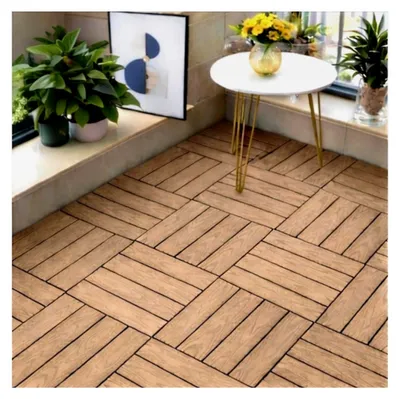 Produktbild von 22 x WPC Klickfliesen – Terrassen- und Balkonfliesen 30x30 cm, Holzoptik, wasserfest, korrosionsbeständig, Stecksystem, einfach verlegbar