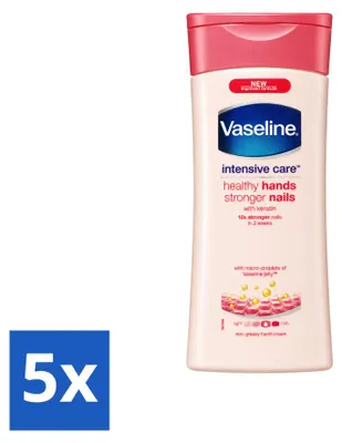Produktbild von 5 x Vaseline Healthy Hands & Stronger Nails Handcreme - 200 ml - Vorteilspackung - 5 Stücke