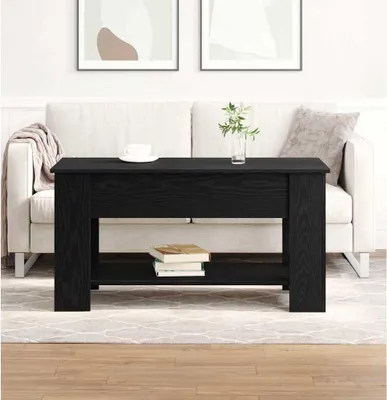 Obrázok produktu pre Maison Exclusive – Konferenčný stolík, čierna farba, vzhľad dubového dreva, rozmer 101 x 49 x 52 cm, materiál: drevovláknité dosky
