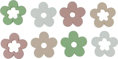 Produktbild von Dekorative Holzblumen Streuteile für Tischdeko und Bastelarbeiten, 24 Stück