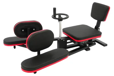Image de Machine de traction - Appareil d'étirement réglable - Étirement à 180° - Dos rembourré enPolyuréthane- Capacité de charge de 120 kg - Idéal pour la danse, la gymnastique et le ballet - Noir