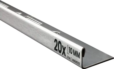 Produktbild von 20x L-Profil Edelstahlschiene Fliesenschiene Fliesenprofil L250cm 10mm gebürstet