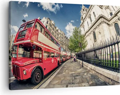 Produktbild von Bild auf Leinwand - Leinwandbild - Architektur London Stadt - 70x50cm - Wand Bild - Wanddeko - Leinwanddruck - Bilder - Kunstdruck - Wanddekoration - Leinwand bilder - Wandkunst - AA70x50-2405
