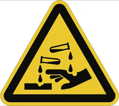 Produktbild von Dreifke® Warnung vor ätzenden Stoffen ISO 7010, Kunststoff, 200 mm SL